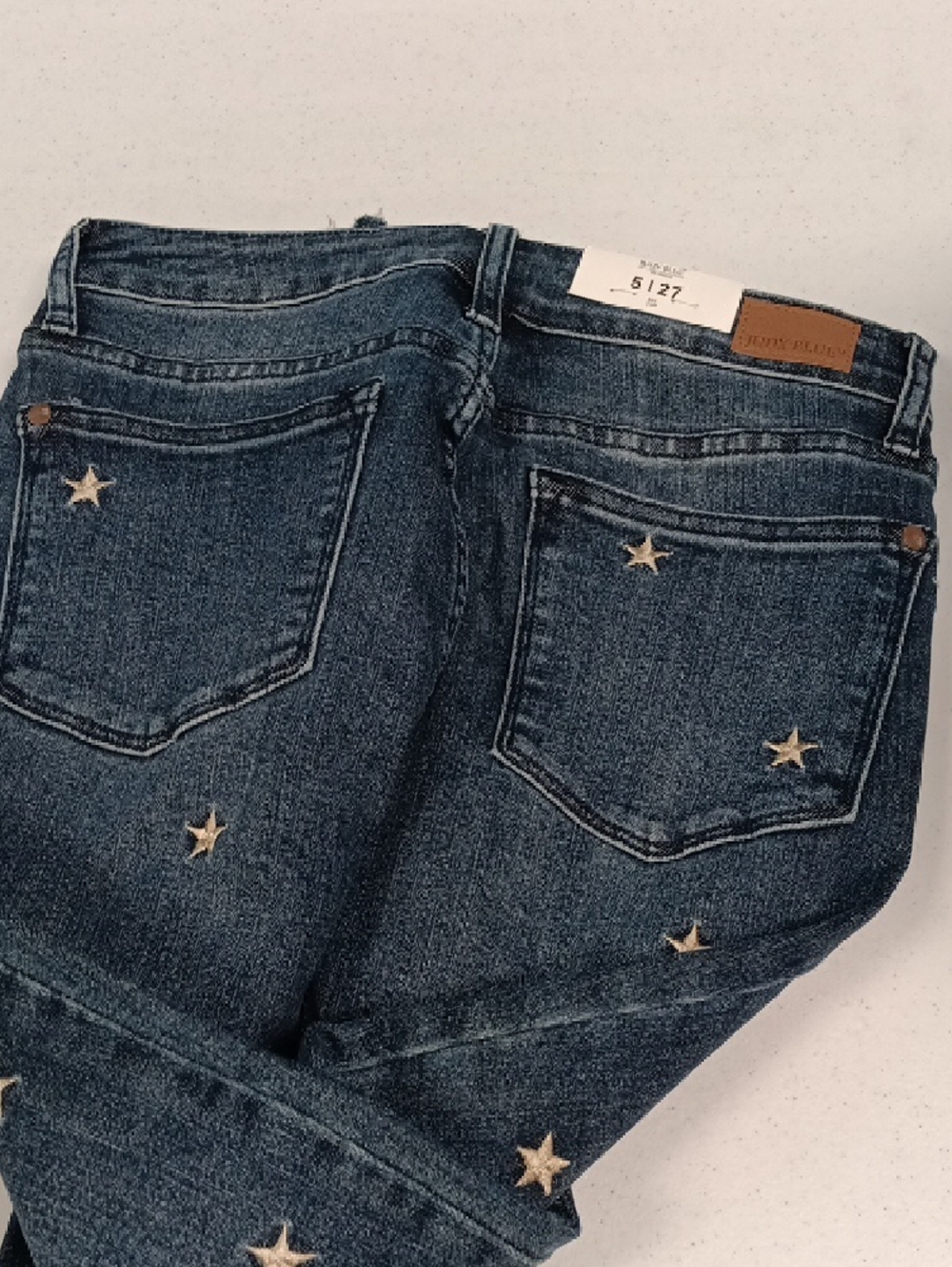 Judy Blue Dark Blue Star Appliqué Skinny Jeans NWT - Picture 5 of 5
